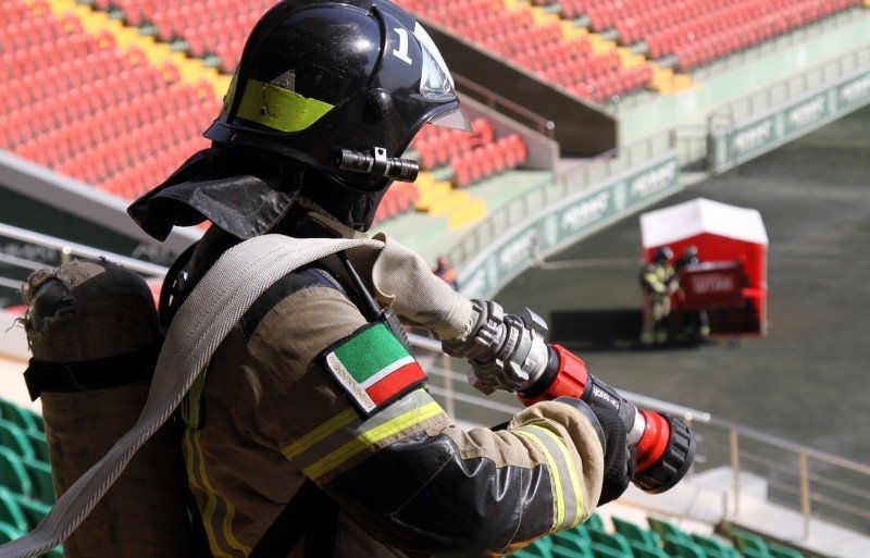 ЧЕЧНЯ. На грозненском стадионе Ахмат-Арена прошли пожарно-тактические учения (видео)