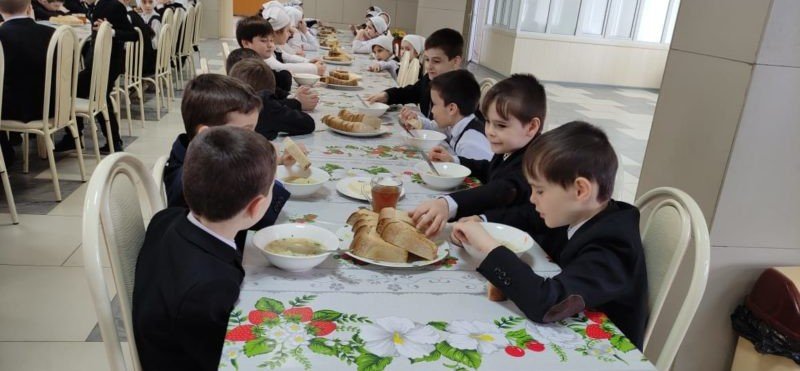 ЧЕЧНЯ. В «ЕР» региона отметили качественную организацию горячего питания для учащихся в школе Курчалоя