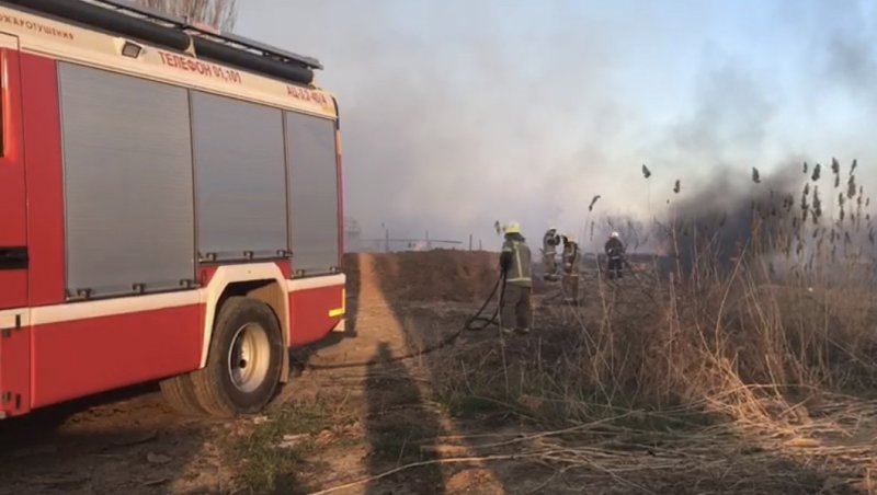 АСТРАХАНЬ. Природный пожар разгорелся у астраханского села