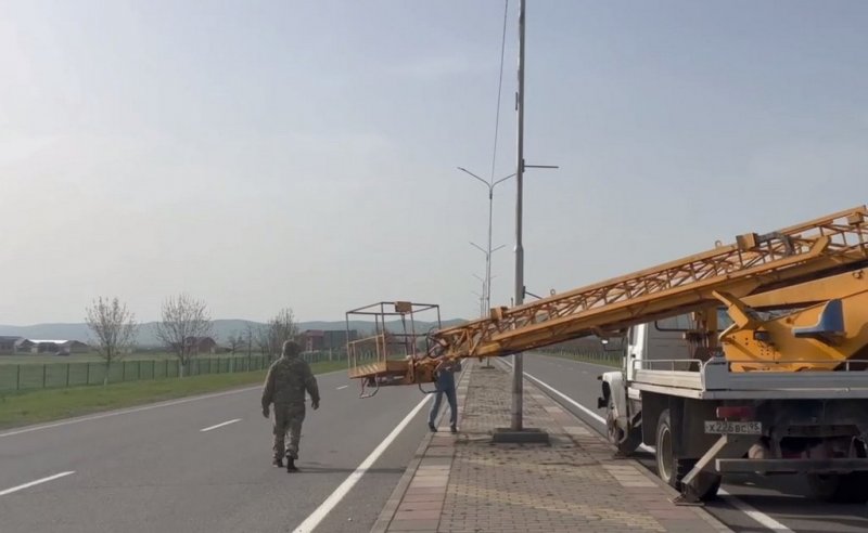 ИНГУШЕТИЯ. 1200 метров дороги к аэропорту в Сунже будут оснащены новым освещением