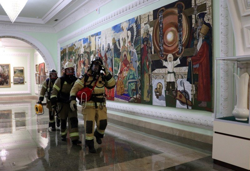 ЧЕЧНЯ. В Грозном пожарные провели учение в музее Мемориального комплекса Славы им. А.А.Кадырова