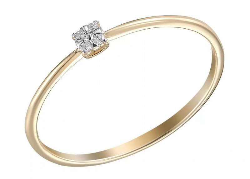 Золотое кольцо с бриллиантом от Северной Бриллиантовой компании