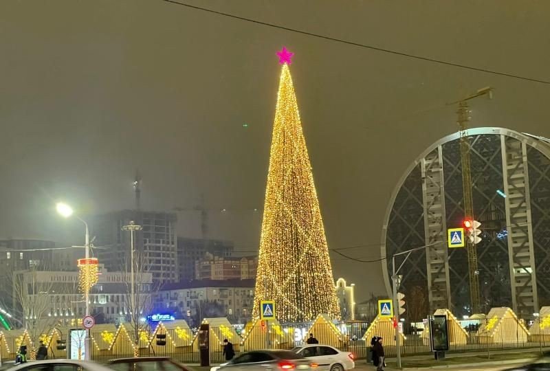 ЧЕЧНЯ.  В центре Грозного зажгли главную елку