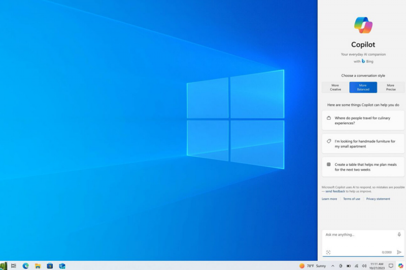 В ОС Windows 10 включили искусственный интеллект