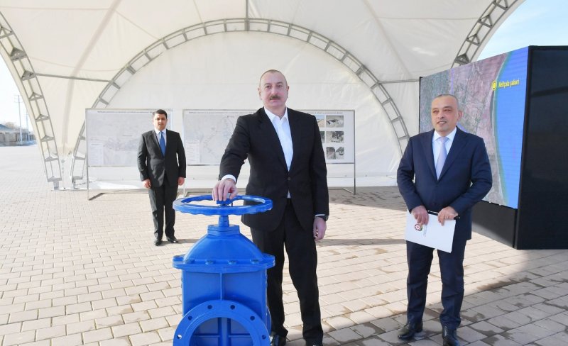 АЗЕРБАЙДЖАН. Ильхам Алиев запустил систему водоснабжения в Нефтчале