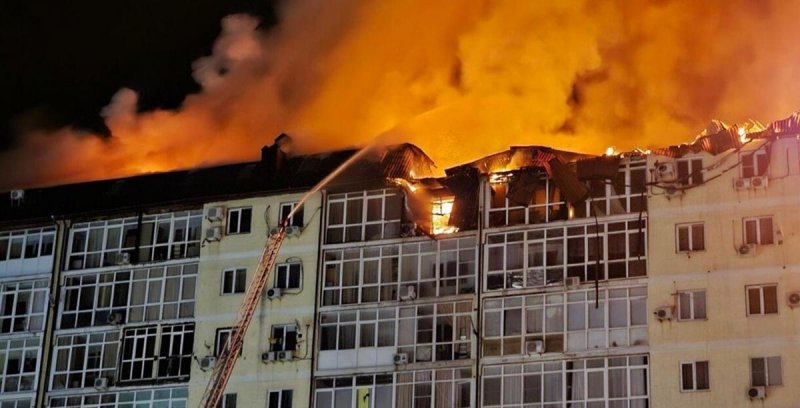 КРАСНОДАР. При пожаре в жилом доме Анапы жильцы 69 квартир полностью или частично утратили имущество