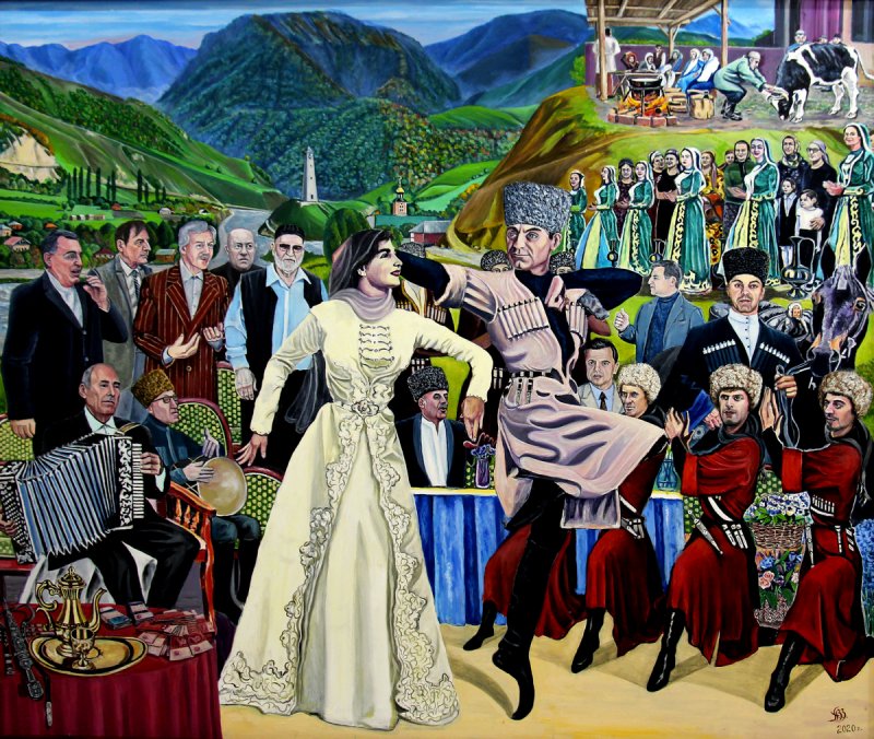 ЧЕЧНЯ. Картина Зайнди Аласханова  «Той в Харачое».