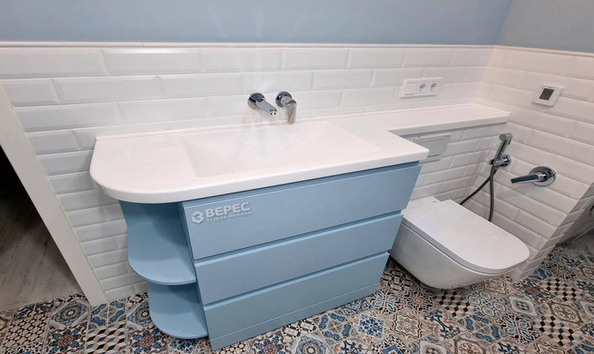 Мебель для ванной комнаты со столешницами от студии «Верес»: воплощение стиля и совершенства