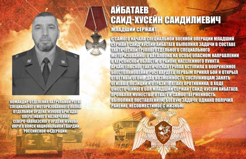 ЧЕЧНЯ. Имя  погибшего военнослужащего внесено в списки личного состава полка СКО Росгвардии