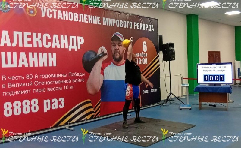 КАЛМЫКИЯ. В Калмыкии собираются побить мировой рекорд гиревого спорта — иеромонах Серафим на вершине