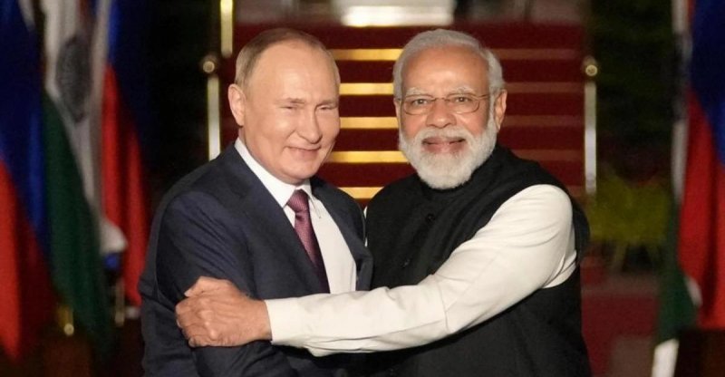 Церемония официальной встречи Путина и Моди