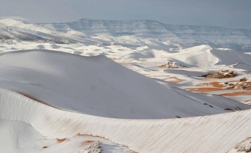 Снег в Сахаре: природа подарила пустыне белоснежное одеяло