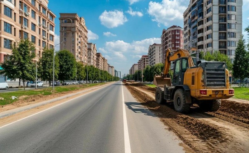 ЧЕЧНЯ. В новом районе им. В. Путина столицы Чечни завершают отделку фасадов и прокладывают инфраструктуру