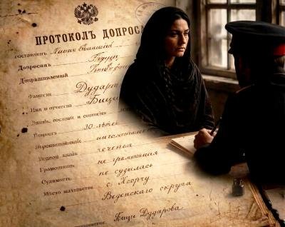 1910 год. Показание жены Зелимхана Гушмазакаева - Бици Дударовой