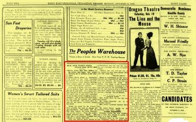 1912.14.10. США. "East Oregonian" Разбойник надул полицию